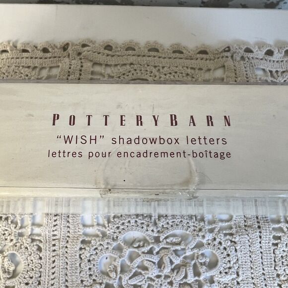Pottery Barn “WISH” Board Shadow Box Push Pin Letters Chrome Silver 3” Manifest - Picture 3 of 9